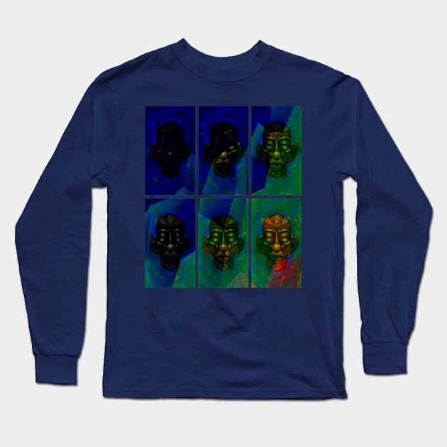 African Tribal Mask_Mystics-5 Long Sleeve T-Shirt by Mystics2023